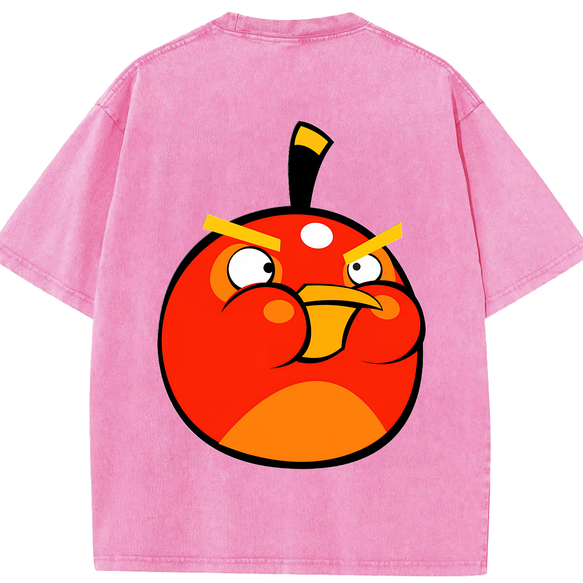 （画像用） Angry Birds アングリーバード 綿100% ヴィンテージ風 半袖Tシャツ（背面プリント）